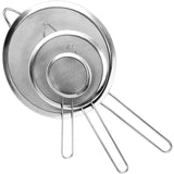 3in1 Metallic Sieve Set | Durable Stainless Steel Sifters | 10 cm, 12 cm, 14 cm | Ideal for Straining, Sifting, and Rinsing | Stackable Kitchen Tool Kitchen Gadgets Kitchen Tools & Utensils