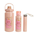 3in1 Motivational Water Bottles Set | Tomato Design | 2000ml, 900ml, 300ml Sizes Lunch Boxes & Bottles Water Bottles