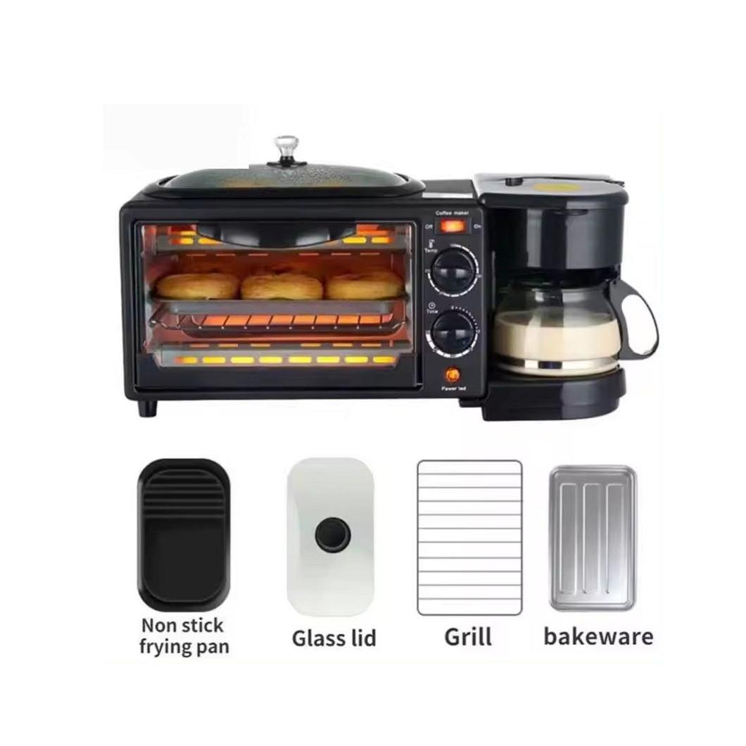 3in1 Sokany Breakfast Maker | Multifunctional Electric Crepe Machine | Mini Round Breakfast Sandwich, Waffle & Crepe Panini Maker.