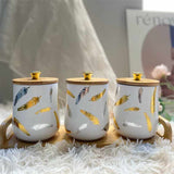 3pc Ceramic Sugar Dish Set with Bamboo Lids