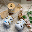 3pc Ceramic Sugar Dish Set with Bamboo Lids
