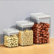 3pcs Airtight Press to Seal Food Storage Container with Lid Ideal for Grains, Pasta, Tea & More