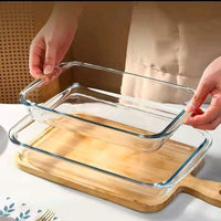 3pcs Baking and Microwaveable Glass Casserole Tins with Lids Kitchen Accessories Casserole Dishes
