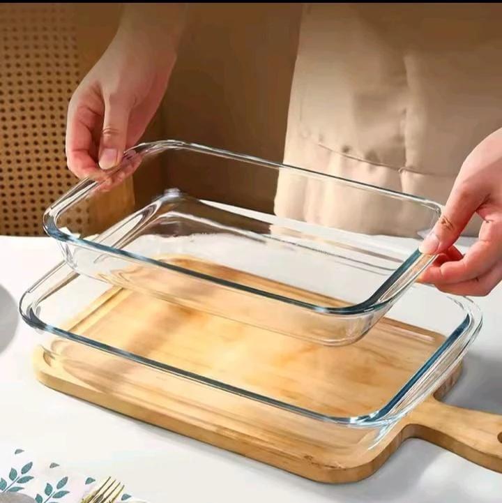 3pcs Baking and Microwaveable Glass Casserole Tins with Lids Kitchen Accessories Casserole Dishes