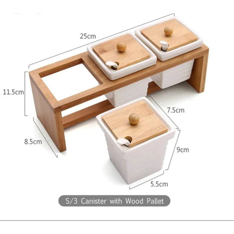 3pcs Ceramic Canister Set Storage and organization Spice Organizers