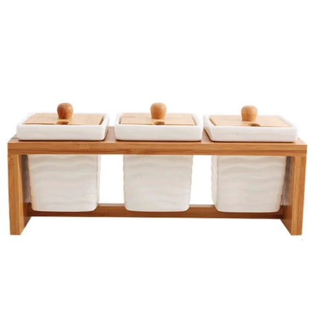 3pcs Ceramic Canister Set Storage and organization Spice Organizers