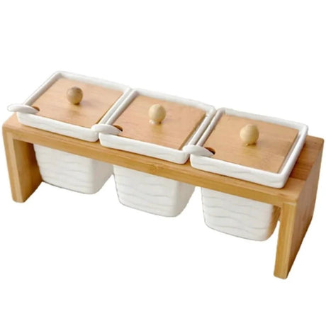 3pcs Ceramic Canister Set Storage and organization Spice Organizers