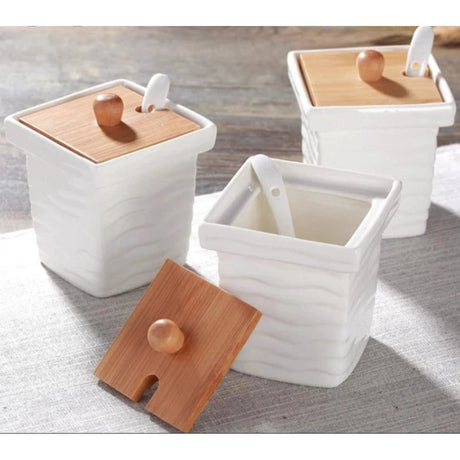 3pcs Ceramic Canister Set Storage and organization Spice Organizers