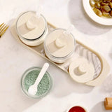 3pcs Glass Canister Seasoning Set Storage and organization Food Storage