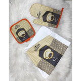 3pcs Heat Resistant Kitchen Glove and Pot Holder Set