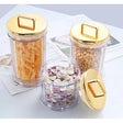 3pcs High Quality Luxury Golden Kitchen Storage Jars Set Acrylic Decorative Canisters