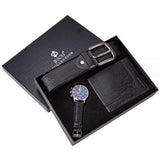 3pcs Jesou Men Gift Set Watch, Belt, and Wallet Combo.