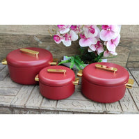 3pcs Luxurious Insulated Hotpot Set with Magnetic Lid – 1L, 2L and 3.5L kitchen and dinning Kitchen Tools & Utensils