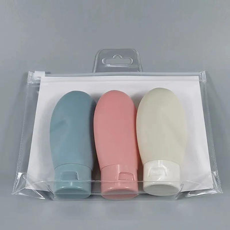 3pcs Nordic Style Women Hose Dispensing Bottle Portable Travel Shampoo Shower Gel & Lotion Dispenser Combo Kit PE PP Material Bathroom Accessories Skin Care Tools