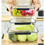 3pcs Set Acrylic Food Storage Containers Clear & Airtight Durable & Easy Clean 3000ml, 1400ml, 550ml