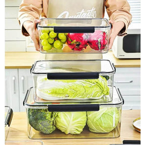 3pcs Set Acrylic Food Storage Containers Clear & Airtight Durable & Easy Clean 3000ml, 1400ml, 550ml Storage Containers Food Storage Containers