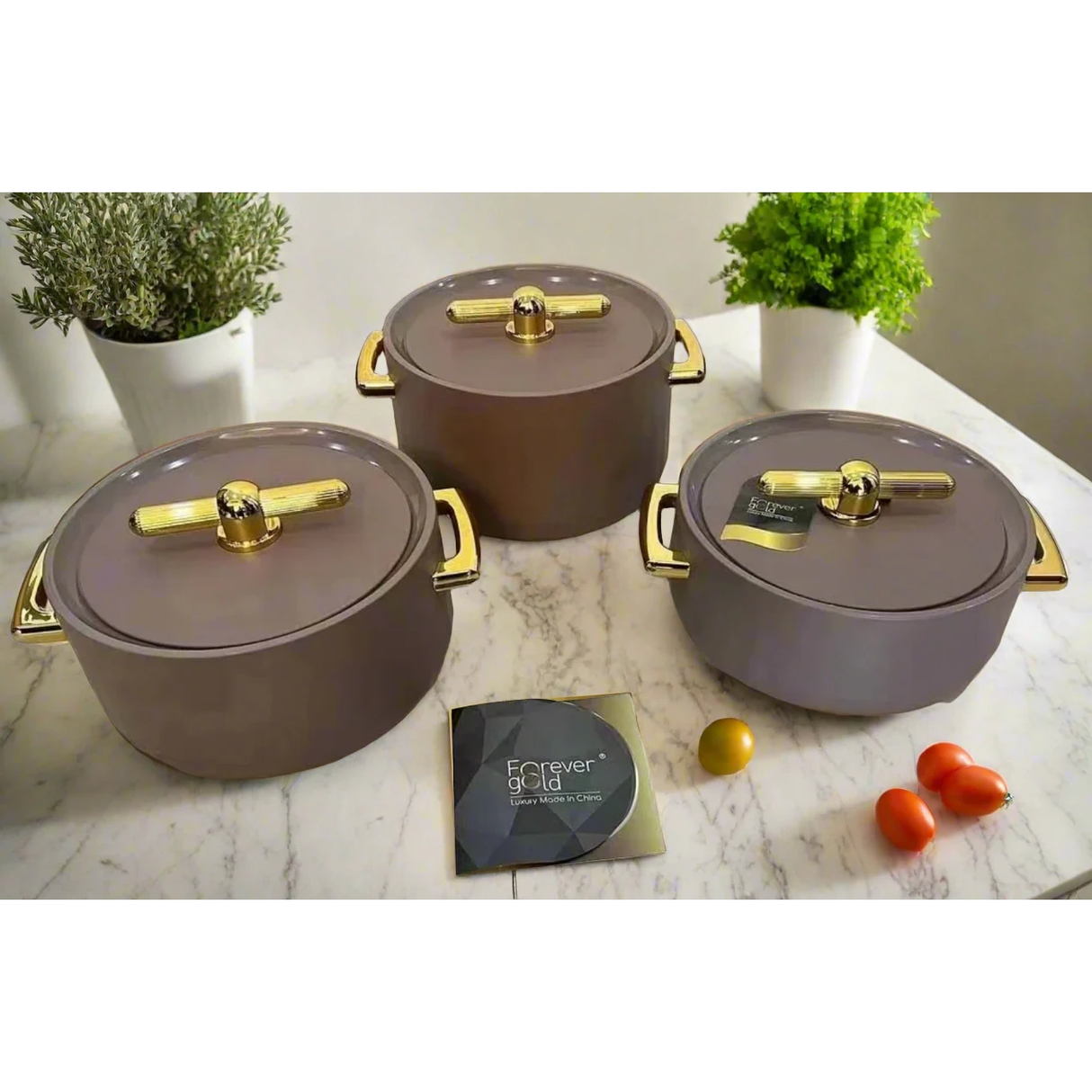 3pcs Set Luxurious High Quality Hotpots | 2L, 2.5L, 3L Serving ware Cookware