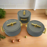 3pcs Set Luxurious High Quality Hotpots | 2L, 2.5L, 3L Serving ware Cookware