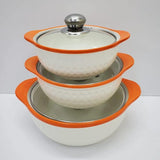 3pcs Soup Pot Set Serving ware Stock Pots