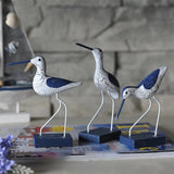 3pcs Wooden Seagull Birds Nautical Figurine Décor Set