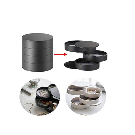 4 Layer 360 Degrees Rotating Jewelry Organizer | Stylish Accessory Storage Solution | Available in White, Pink, and Black