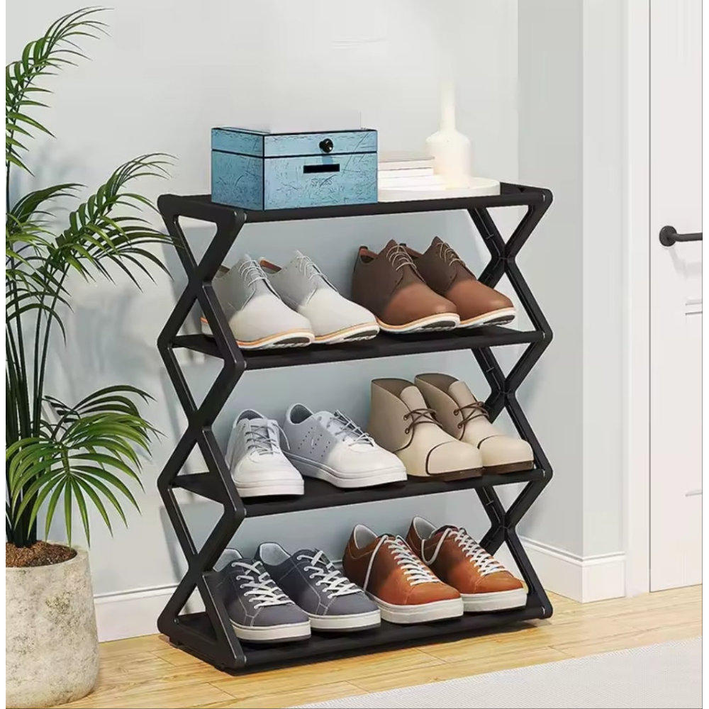 4 Layer Foldable Shoe Rack Suitable for Storage in Entrance, Corridors and Bedrooms without assembly.