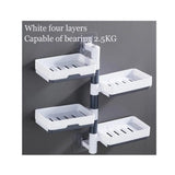 4 Layer Plastic Soap Dish | Easy to Install MultiLayer Soap Holder for Bathroom Organization