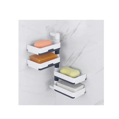 4 Layer Plastic Soap Dish | Easy to Install MultiLayer Soap Holder for Bathroom Organization