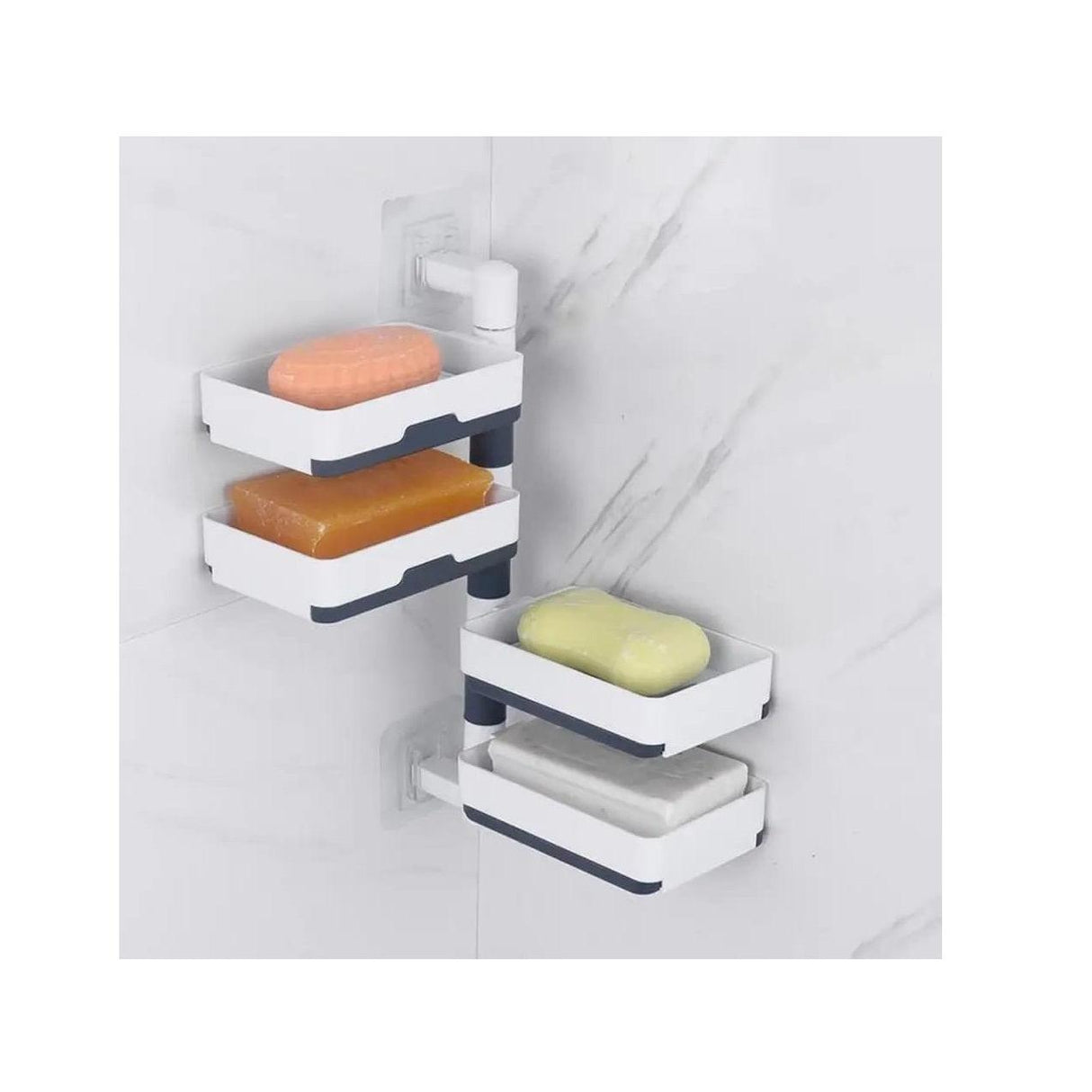 4 Layer Plastic Soap Dish | Easy to Install MultiLayer Soap Holder for Bathroom Organization