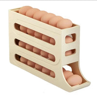 4 Layer Rolling Egg Dispenser Space-Saving Stackable Organizer for 30 Eggs. Food Storage Containers