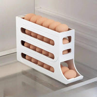 4 Layer Rolling Egg Holder Dispenser Plastic, Holds 30 Eggs, White & Beige. Storage Containers Food Storage Containers