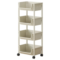 4-Layer Trolley Bookshelf & Slit Storage Cabinet Multipurpose Organizer for Kitchen, Bathroom & Living Room. Storage and organization Storage & Organization