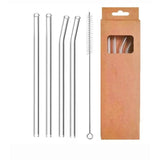 4 Pcs Reusable Glass Straws – 8mm Straight & Bent Eco-Friendly Drinking Straws for Beverages, Milk, Coffee, and Cocktails Utensils Drinking Straws & Stirrers