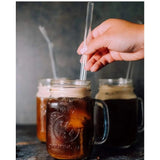 4 Pcs Reusable Glass Straws – 8mm Straight & Bent Eco-Friendly Drinking Straws for Beverages, Milk, Coffee, and Cocktails Utensils Drinking Straws & Stirrers
