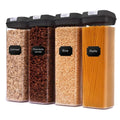 4-Piece Acrylic Food Container Set – 1.9L Airtight Pantry Storage with Labels food storage Food Storage Containers