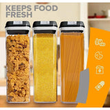 4 Piece Acrylic Food Containers Set | 1.9L Airtight Storage Containers for Kitchen Pantry