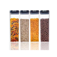 4 Piece Acrylic Food Containers Set | 1.9L Airtight Storage Containers for Kitchen Pantry Storage Containers Food Storage Containers