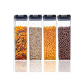 4 Piece Acrylic Food Containers Set | 1.9L Airtight Storage Containers for Kitchen Pantry Storage Containers Food Storage Containers