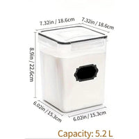 4 Piece BPA Free Airtight Food Storage Containers Set | 5.2L Capacity with Labels, Pen & Measuring Cups Kitchen Storage Food Storage Containers
