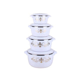 4 Piece Insulated Stainless Steel Casserole Hotpot Set | Capacity: 1L, 2L, 4L, 6L | Keep Food Hot & Fresh