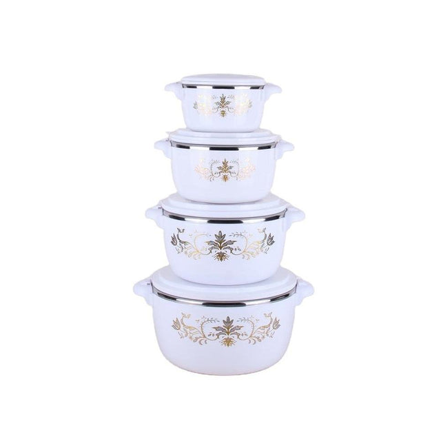 4 Piece Insulated Stainless Steel Casserole Hotpot Set | Capacity: 1L, 2L, 4L, 6L | Keep Food Hot & Fresh