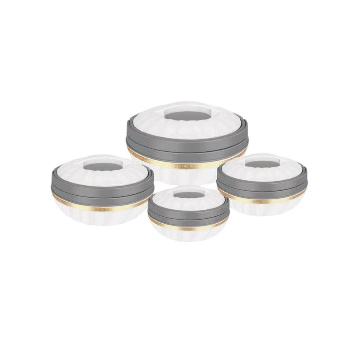 4 Piece Kingston Hotpots Set (1500ml, 1800ml, 3000ml, 3600ml) | White, Grey, Ivory