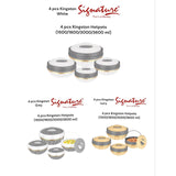 4 Piece Kingston Hotpots Set (1500ml, 1800ml, 3000ml, 3600ml) | White, Grey, Ivory