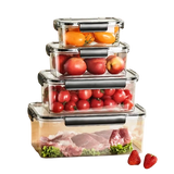 4 Piece Transparent Sealed Refrigerator Food Container Set | Large Capacity Storage Storage Containers Food Storage Accessories