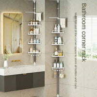 4 Tier Adjustable Telescopic Multi Corner Shelf Organiser Bathroom Essentials Bathroom Accessories