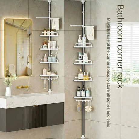 4 Tier Adjustable Telescopic Multi Corner Shelf Organiser Bathroom Essentials Bathroom Accessories