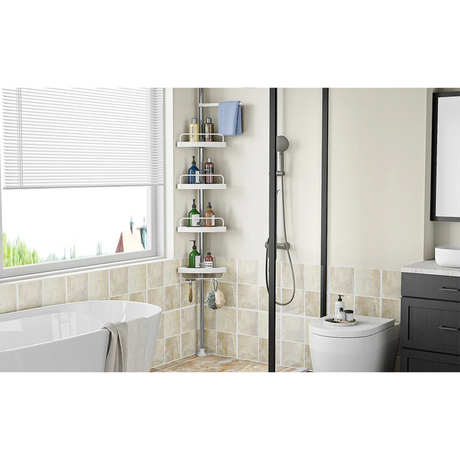 4 Tier Adjustable Telescopic Multi Corner Shelf Organiser Bathroom Essentials Bathroom Accessories