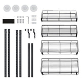 4 Tier Over Door Caddy Organizer Adjustable Hanging Steel Storage Rack with Suction Cups