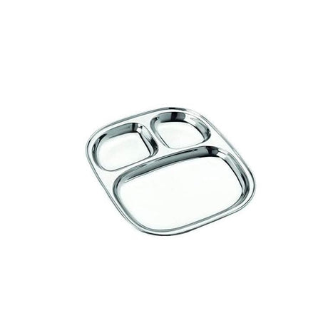 40 Piece No. 2 Oval Stainless Steel Pav Bhaji Plates Set | Partition Plates for MultiItem Serving | Durable & Stackable