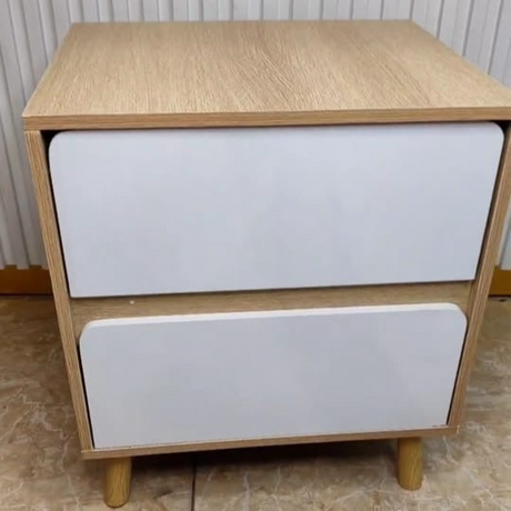 Modern Wooden Bedside Cabinet – Minimalist Nightstand with Storage